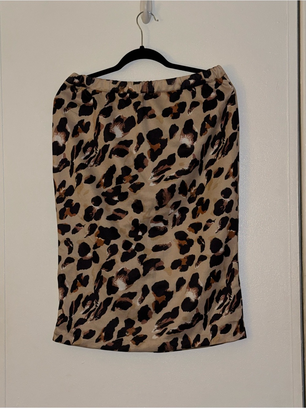 Leopard Print Midi Skirt in Beige and Brown